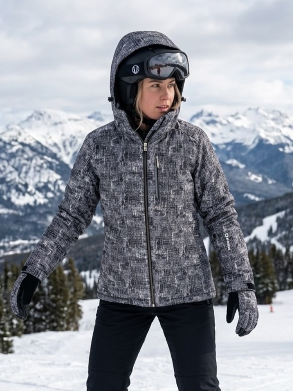 EUC Sunice Women's Black Heather Ski Jacket Size 8 Waterproof Insulated Winter
